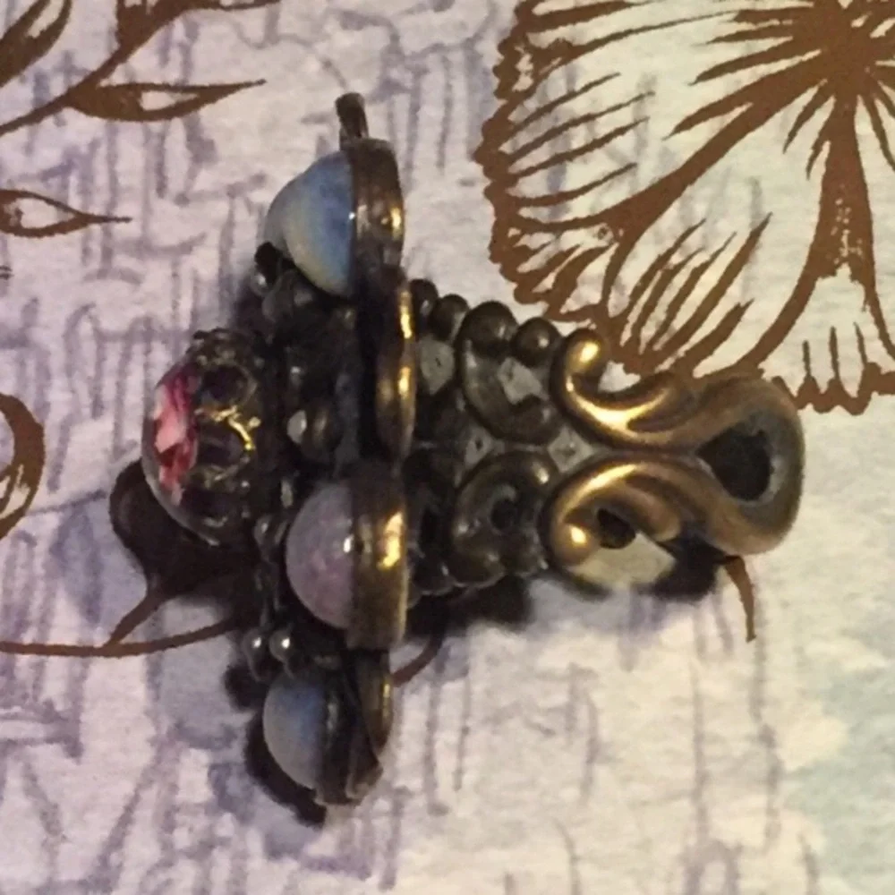 Ollipop Ornate Flower Adjustable Ring Sweet Romance